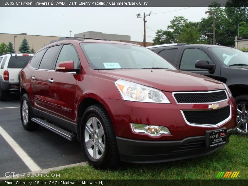 Dark Cherry Metallic / Cashmere/Dark Gray 2009 Chevrolet Traverse LT AWD