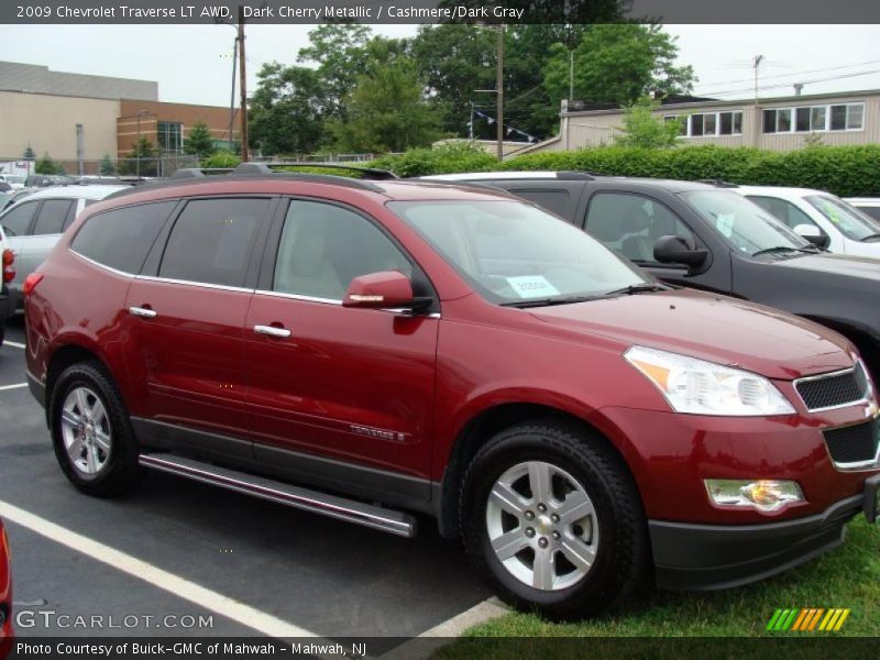 Dark Cherry Metallic / Cashmere/Dark Gray 2009 Chevrolet Traverse LT AWD