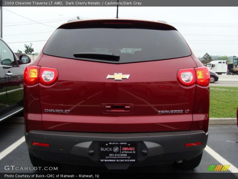 Dark Cherry Metallic / Cashmere/Dark Gray 2009 Chevrolet Traverse LT AWD