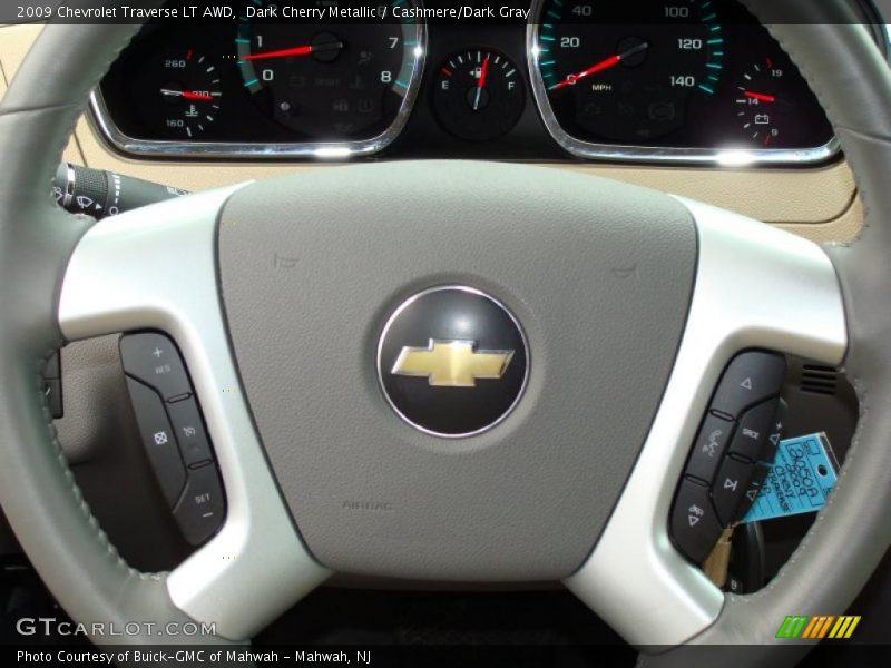 Dark Cherry Metallic / Cashmere/Dark Gray 2009 Chevrolet Traverse LT AWD