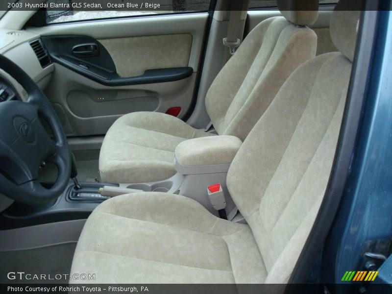 Ocean Blue / Beige 2003 Hyundai Elantra GLS Sedan