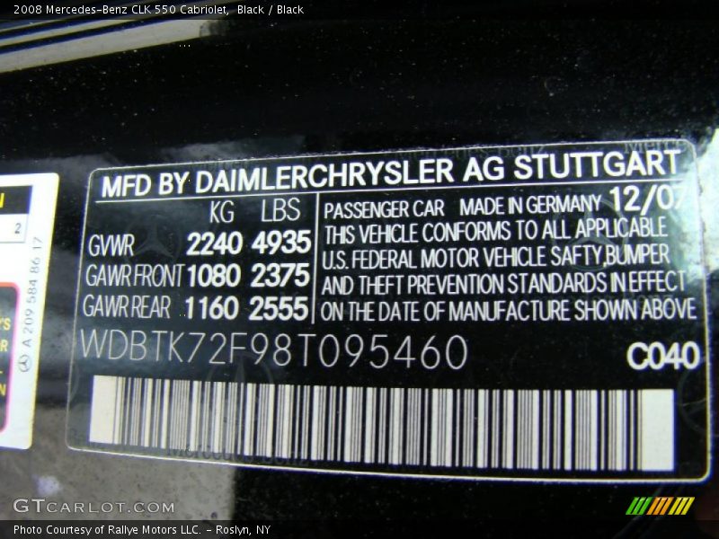 Black / Black 2008 Mercedes-Benz CLK 550 Cabriolet