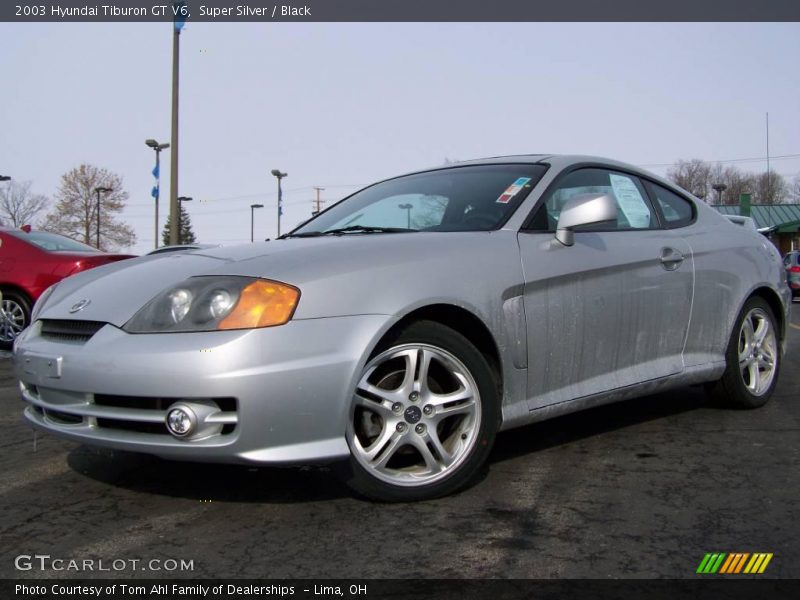 Super Silver / Black 2003 Hyundai Tiburon GT V6