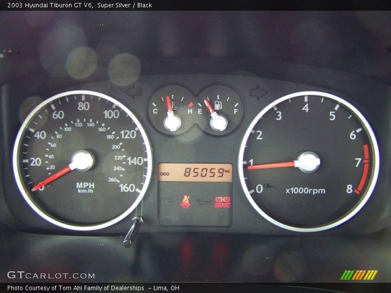 Super Silver / Black 2003 Hyundai Tiburon GT V6