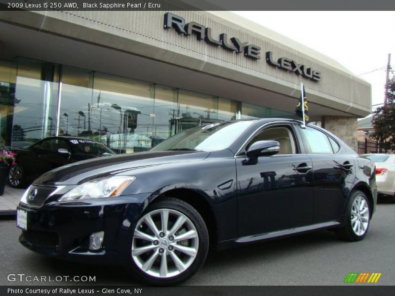 Black Sapphire Pearl / Ecru 2009 Lexus IS 250 AWD