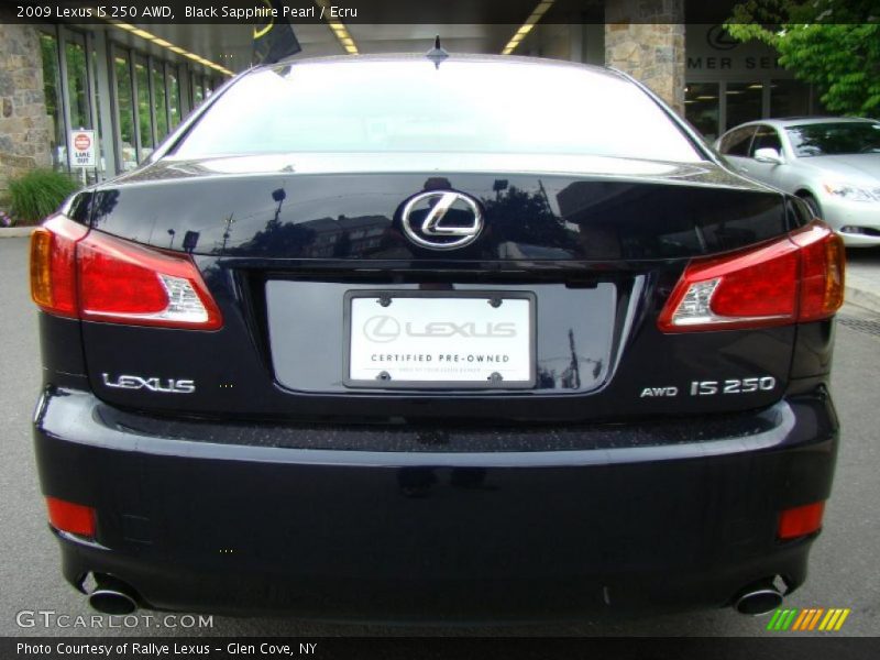 Black Sapphire Pearl / Ecru 2009 Lexus IS 250 AWD