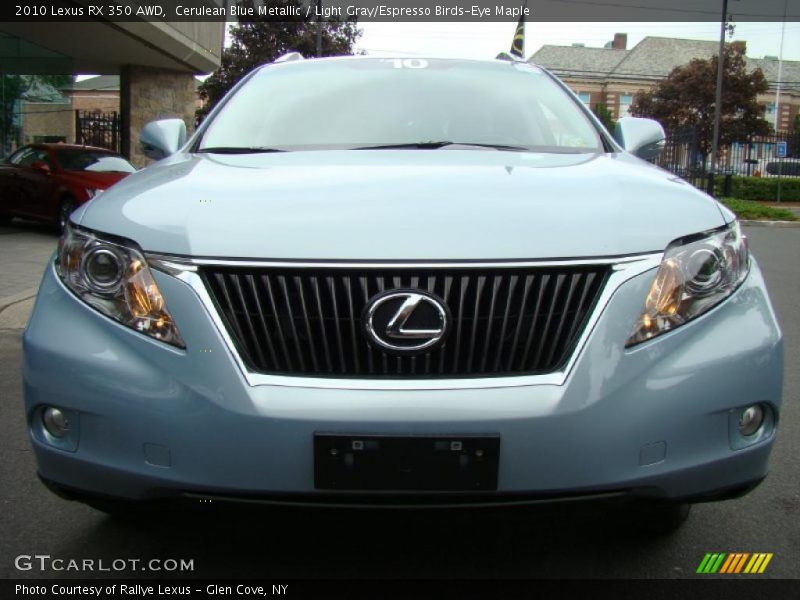Cerulean Blue Metallic / Light Gray/Espresso Birds-Eye Maple 2010 Lexus RX 350 AWD