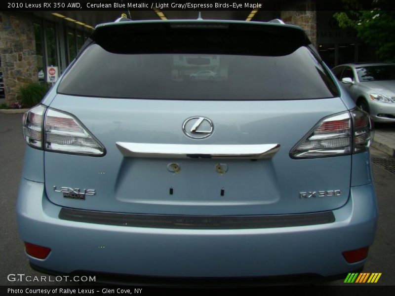 Cerulean Blue Metallic / Light Gray/Espresso Birds-Eye Maple 2010 Lexus RX 350 AWD