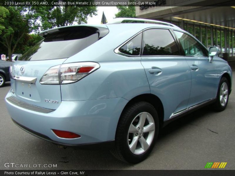 Cerulean Blue Metallic / Light Gray/Espresso Birds-Eye Maple 2010 Lexus RX 350 AWD