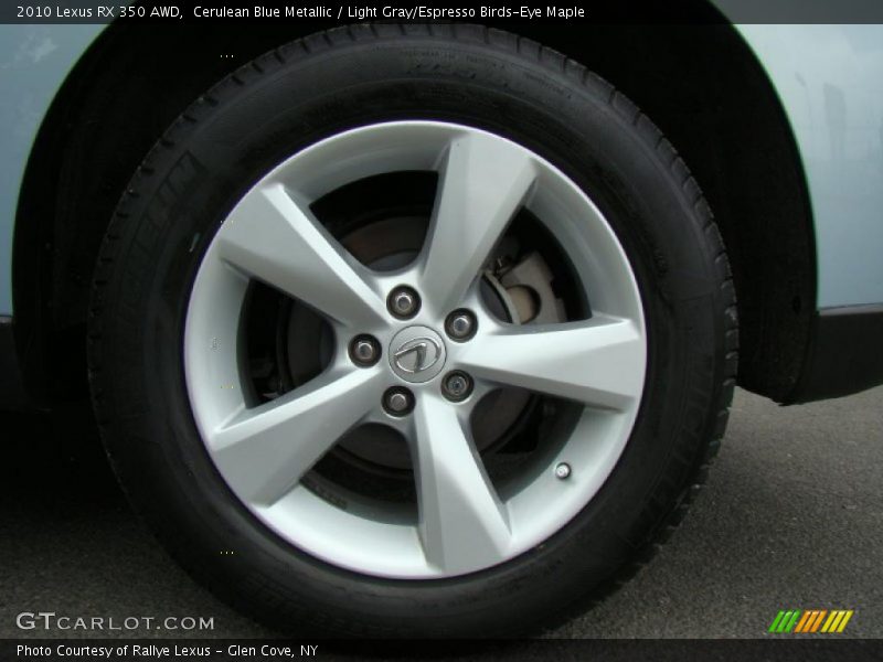 Cerulean Blue Metallic / Light Gray/Espresso Birds-Eye Maple 2010 Lexus RX 350 AWD