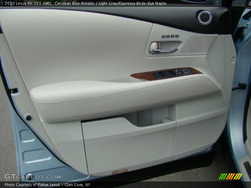Cerulean Blue Metallic / Light Gray/Espresso Birds-Eye Maple 2010 Lexus RX 350 AWD