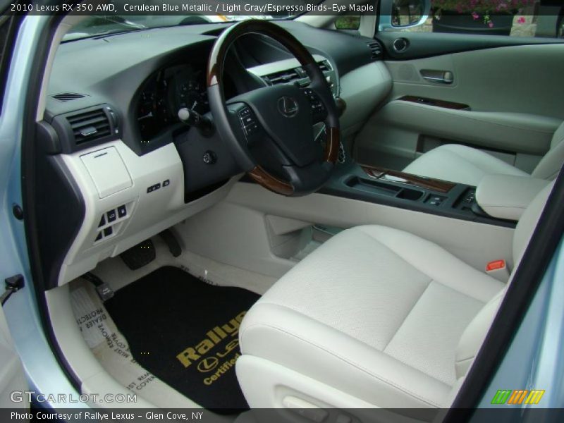 Cerulean Blue Metallic / Light Gray/Espresso Birds-Eye Maple 2010 Lexus RX 350 AWD