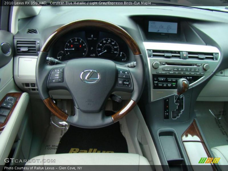Cerulean Blue Metallic / Light Gray/Espresso Birds-Eye Maple 2010 Lexus RX 350 AWD