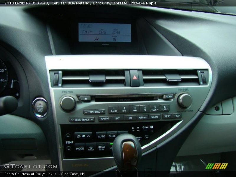 Cerulean Blue Metallic / Light Gray/Espresso Birds-Eye Maple 2010 Lexus RX 350 AWD