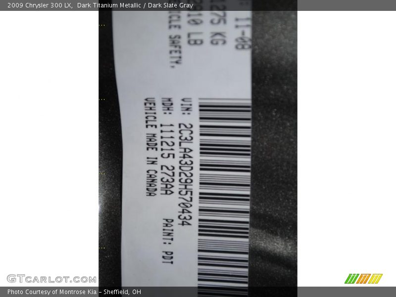 Dark Titanium Metallic / Dark Slate Gray 2009 Chrysler 300 LX