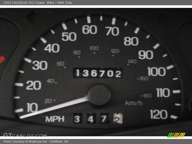 Black / Dark Gray 2002 Ford Escort ZX2 Coupe