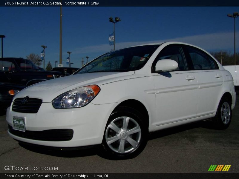 Nordic White / Gray 2006 Hyundai Accent GLS Sedan