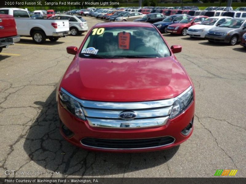 Sangria Red Metallic / Medium Light Stone 2010 Ford Fusion SE