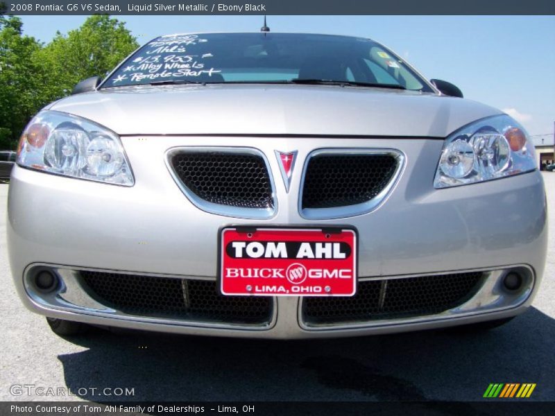 Liquid Silver Metallic / Ebony Black 2008 Pontiac G6 V6 Sedan