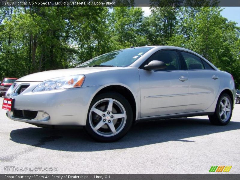 Liquid Silver Metallic / Ebony Black 2008 Pontiac G6 V6 Sedan