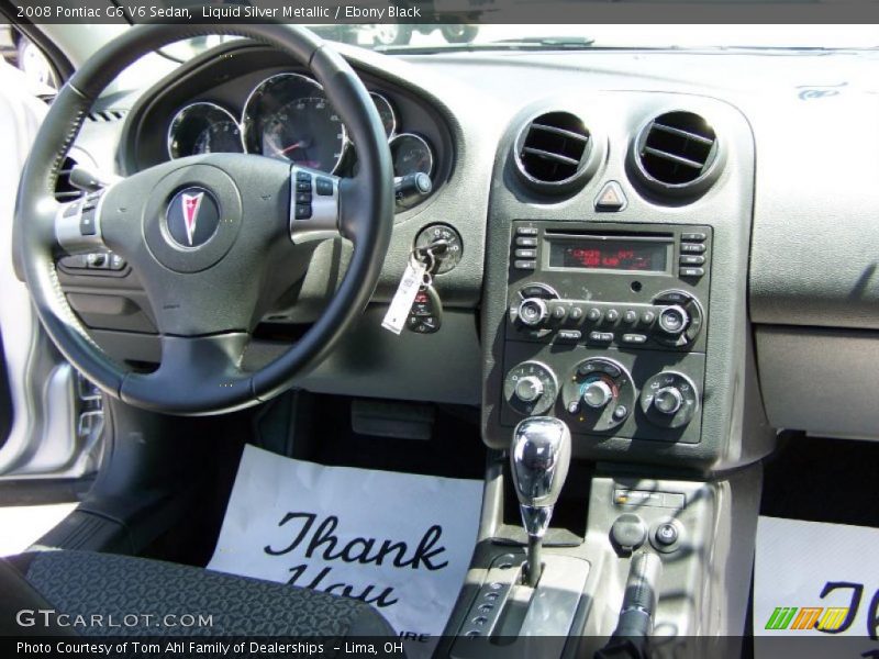 Liquid Silver Metallic / Ebony Black 2008 Pontiac G6 V6 Sedan
