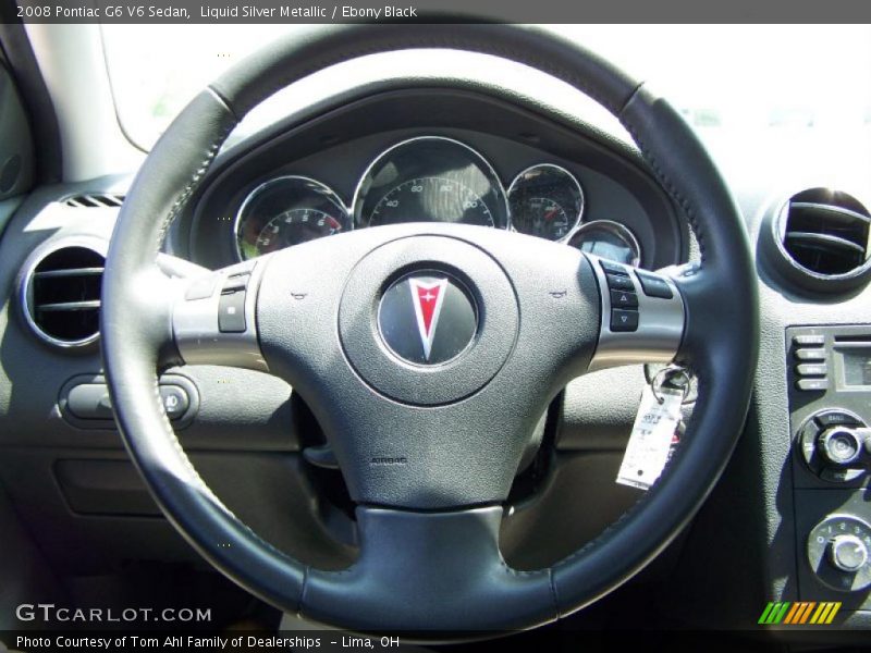 Liquid Silver Metallic / Ebony Black 2008 Pontiac G6 V6 Sedan