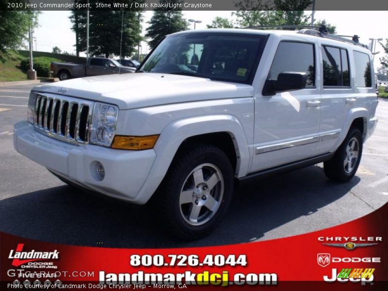 Stone White / Dark Khaki/Light Graystone 2010 Jeep Commander Sport