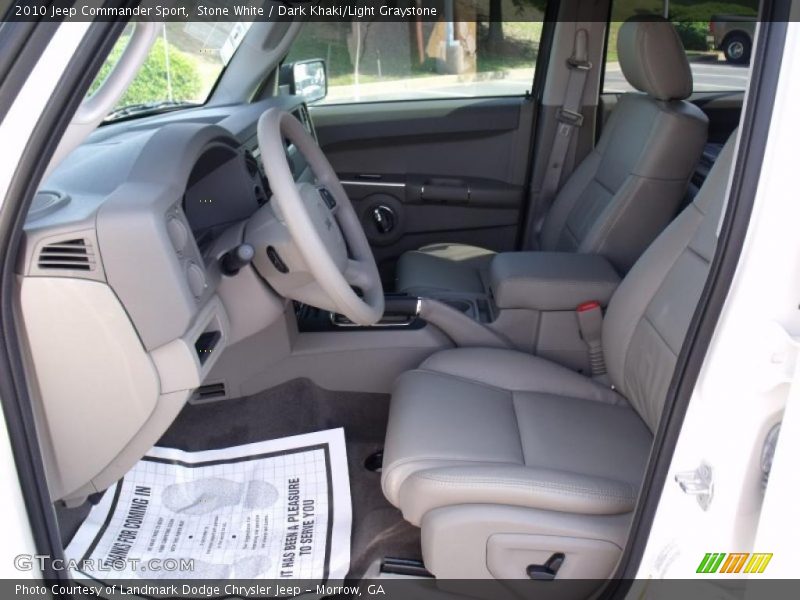Stone White / Dark Khaki/Light Graystone 2010 Jeep Commander Sport
