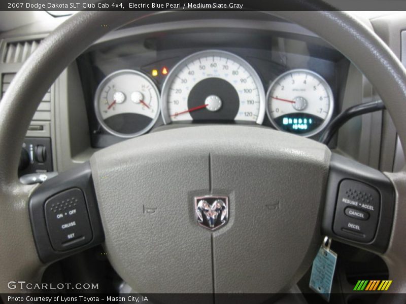 Electric Blue Pearl / Medium Slate Gray 2007 Dodge Dakota SLT Club Cab 4x4