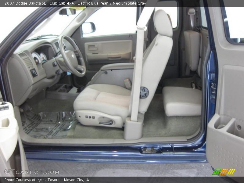 Electric Blue Pearl / Medium Slate Gray 2007 Dodge Dakota SLT Club Cab 4x4