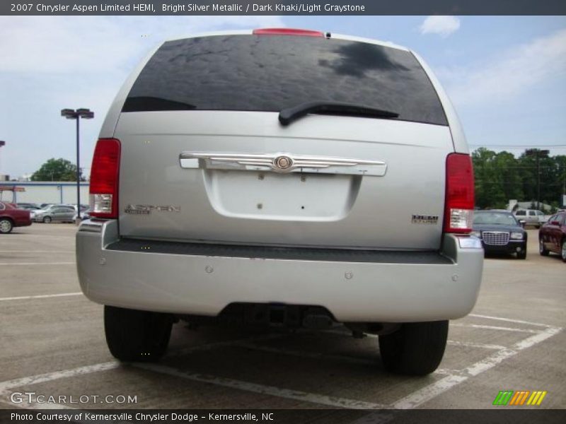Bright Silver Metallic / Dark Khaki/Light Graystone 2007 Chrysler Aspen Limited HEMI