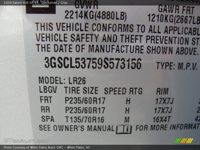 Quicksilver / Gray 2009 Saturn VUE XR V6