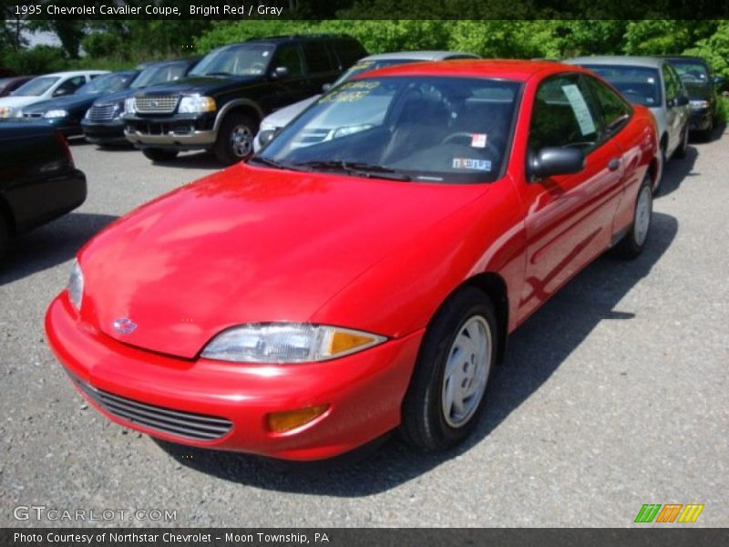 Bright Red / Gray 1995 Chevrolet Cavalier Coupe