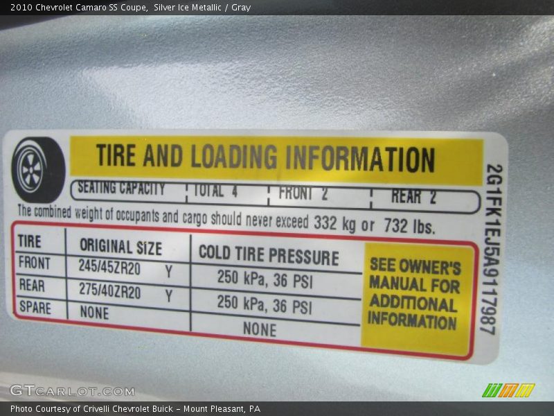 Silver Ice Metallic / Gray 2010 Chevrolet Camaro SS Coupe