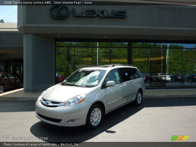 Silver Shadow Pearl / Stone 2008 Toyota Sienna Limited AWD
