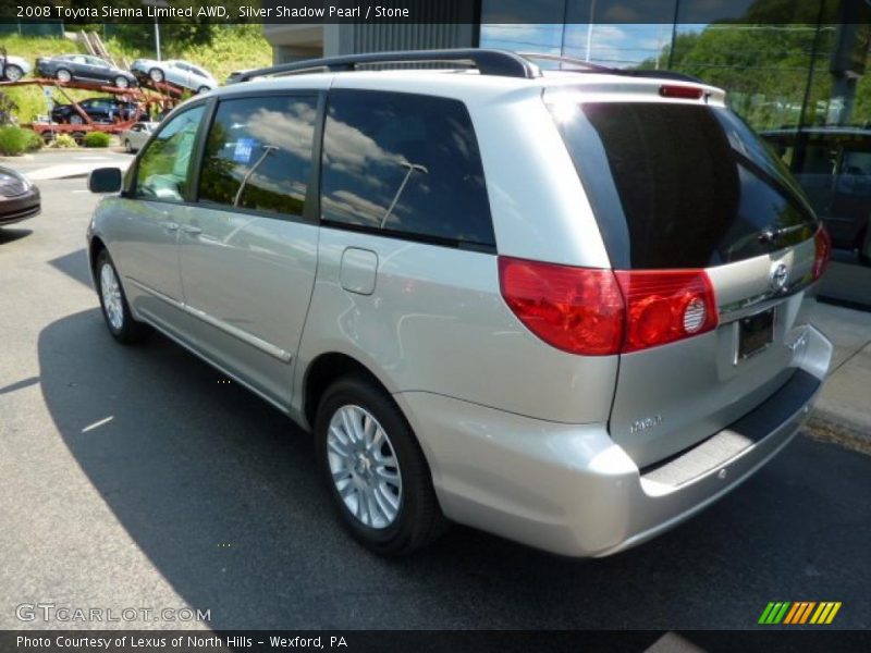 Silver Shadow Pearl / Stone 2008 Toyota Sienna Limited AWD