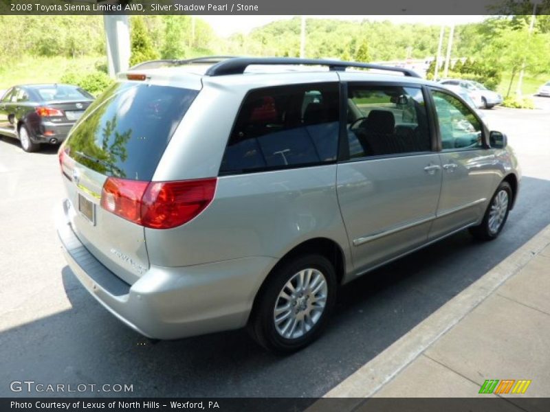 Silver Shadow Pearl / Stone 2008 Toyota Sienna Limited AWD