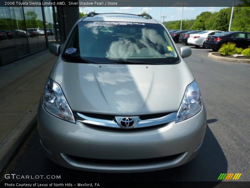 Silver Shadow Pearl / Stone 2008 Toyota Sienna Limited AWD