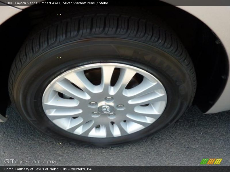 Silver Shadow Pearl / Stone 2008 Toyota Sienna Limited AWD