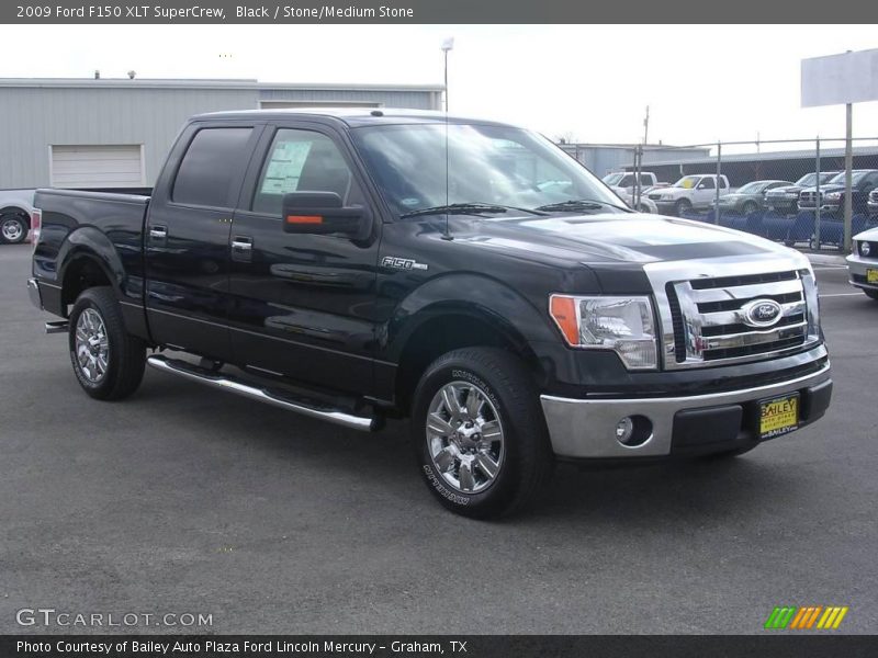 Black / Stone/Medium Stone 2009 Ford F150 XLT SuperCrew