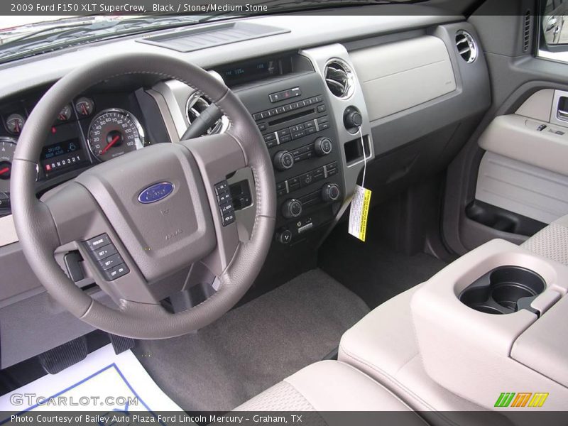 Black / Stone/Medium Stone 2009 Ford F150 XLT SuperCrew