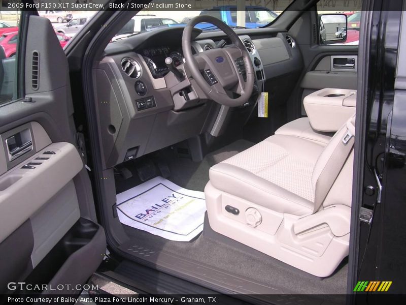 Black / Stone/Medium Stone 2009 Ford F150 XLT SuperCrew
