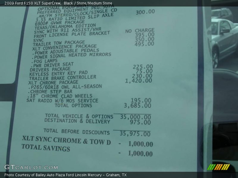 Black / Stone/Medium Stone 2009 Ford F150 XLT SuperCrew