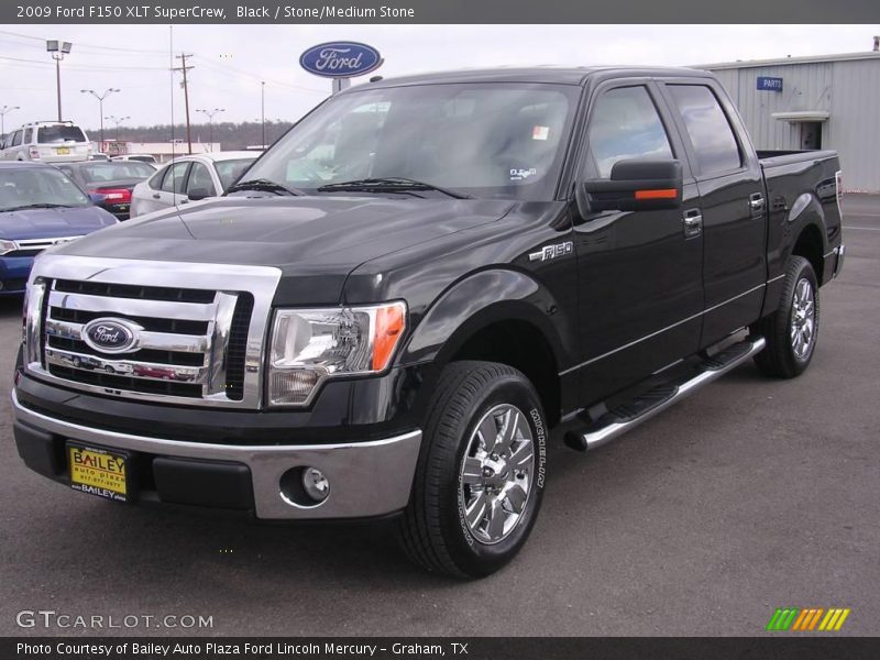 Black / Stone/Medium Stone 2009 Ford F150 XLT SuperCrew
