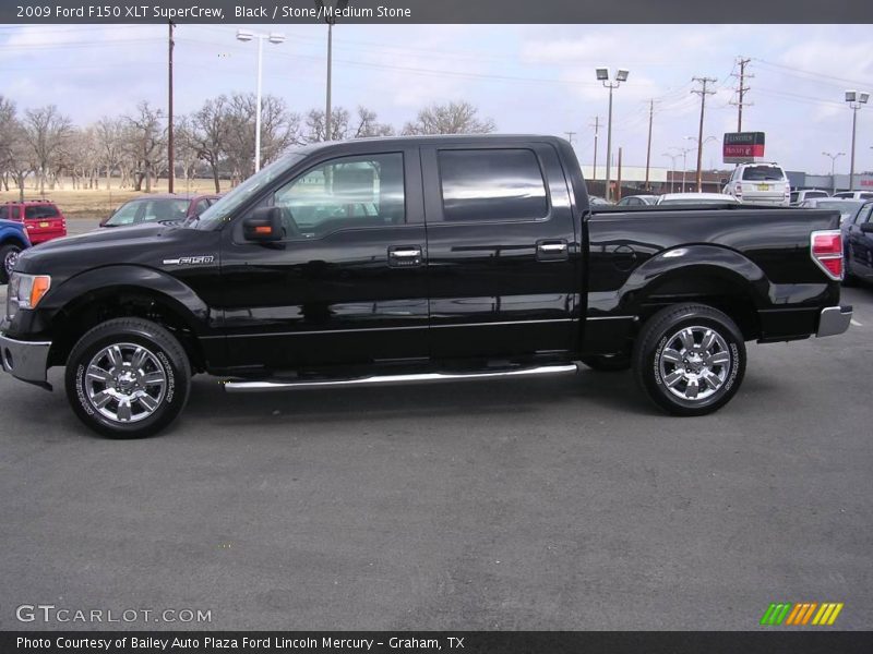 Black / Stone/Medium Stone 2009 Ford F150 XLT SuperCrew