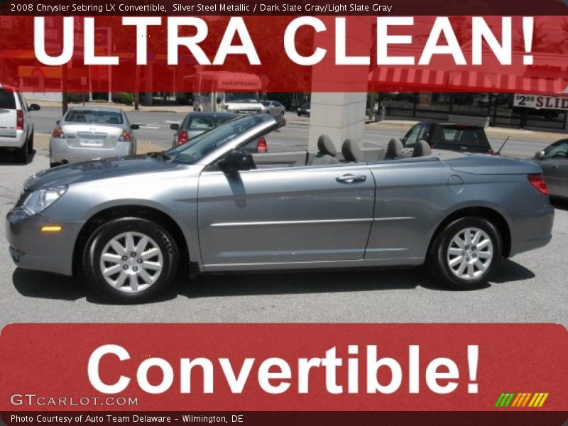 Silver Steel Metallic / Dark Slate Gray/Light Slate Gray 2008 Chrysler Sebring LX Convertible