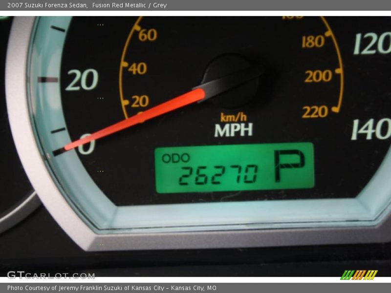 Fusion Red Metallic / Grey 2007 Suzuki Forenza Sedan