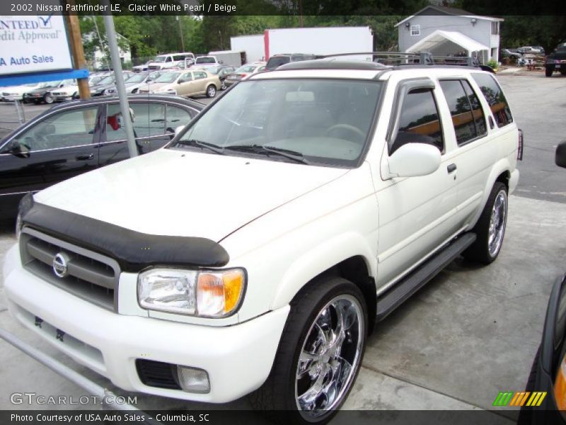 Glacier White Pearl / Beige 2002 Nissan Pathfinder LE