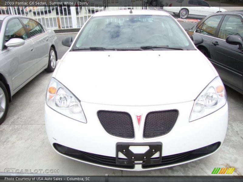 Summit White / Ebony 2009 Pontiac G6 Sedan