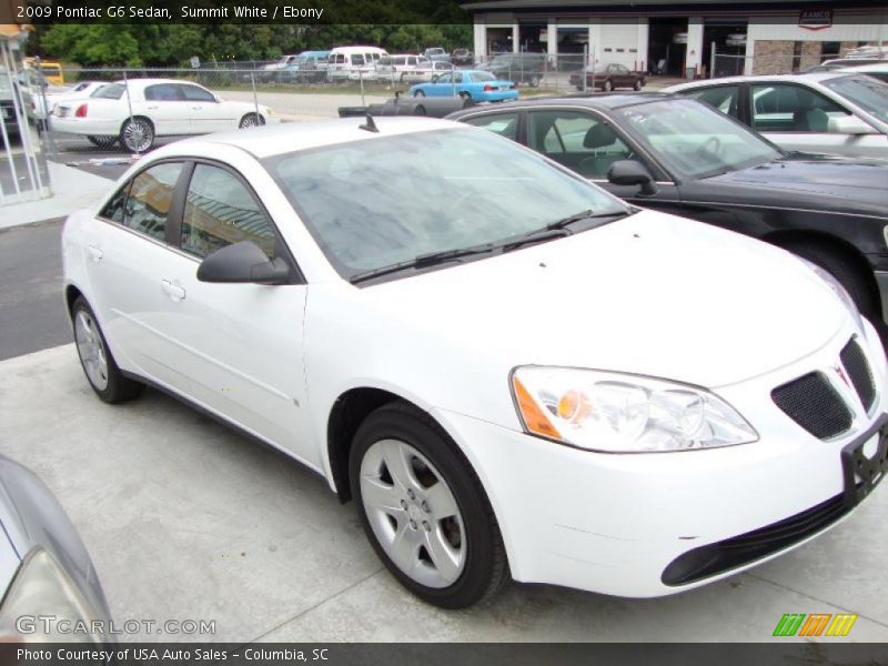 Summit White / Ebony 2009 Pontiac G6 Sedan